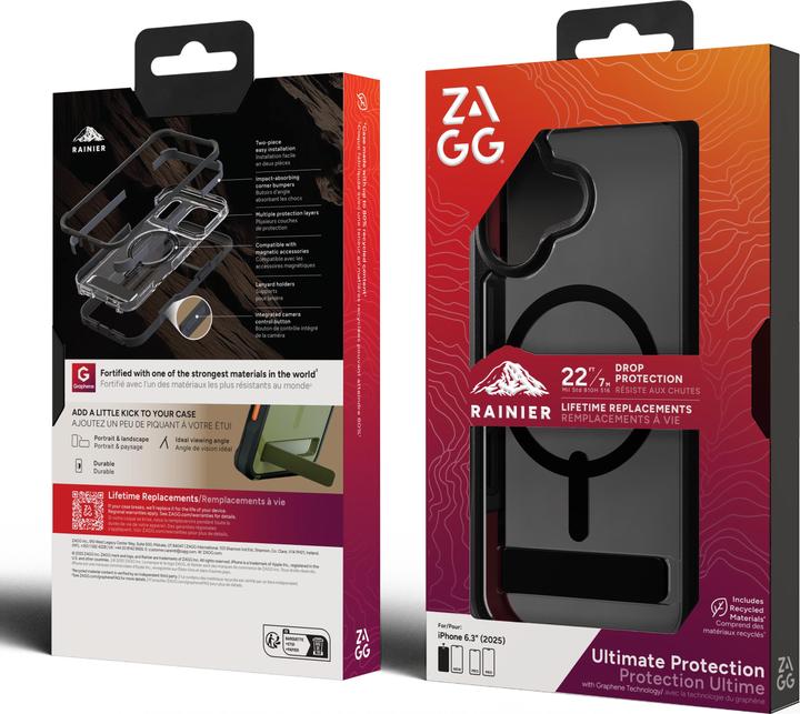 Produktbild Zagg Case für Apple iPhone 17 Rainier Snap mit Kickstand smoke black (Apple iPhone 17)