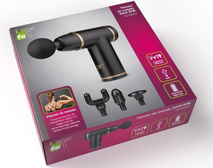 Actual product image Lafe GUN001 manual massager (8 Steps)