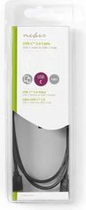 Produktbild Nedis USB-Kabel | USB 2.0 | USB-C™ Stecker | USB-C™ Stecker | 60 W | 480 Mbps | Vernickelt | 1.00 m (1 m, USB 2.0, 60 W)