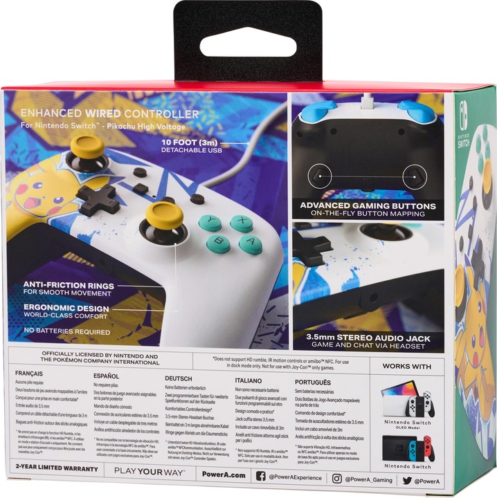 Immagine prodotto PowerA Controller cablato migliorato per Nintendo Switch - Pikachu ad alta tensione (Switch)