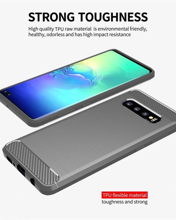 Actual product image Cadorabo TPU Ultra Slim carbon stainless steel combo cover (Samsung Galaxy S10)