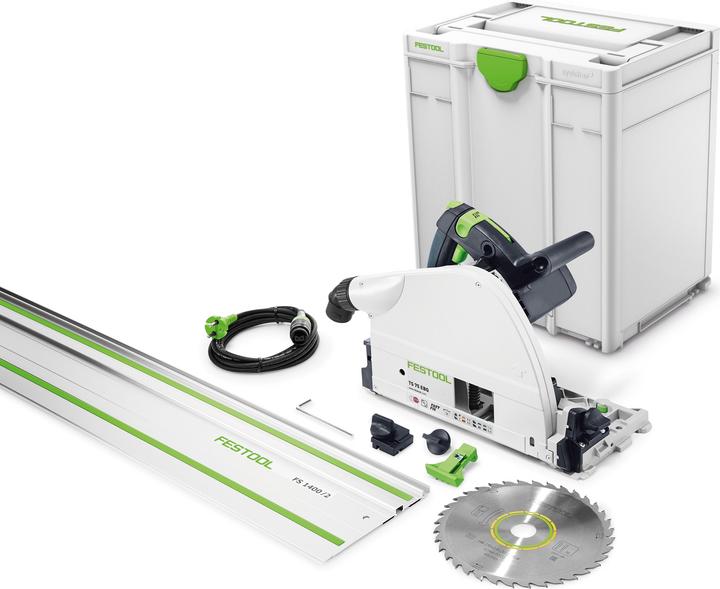 2, Systainer SYS3 M 437, WOOD UNIVERSAL HW 210x2.4x30 W36 circular saw blade, FS-RSP kickback stop, splinter guard, SW 5 Allen key, plug it mains cable (4 m), FS 1400 guide rail