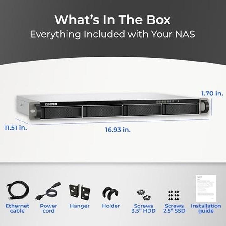 Image du produit QNAP 4-BAY QUAD-CORE 2.0 GHZ SD 1U