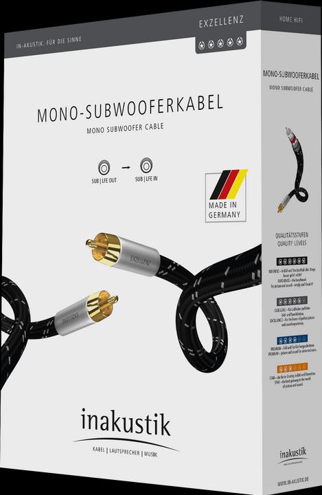 Produktbild Inakustik Exzellenz Mono-Subwooferkabel (7.50 m, Cinch)