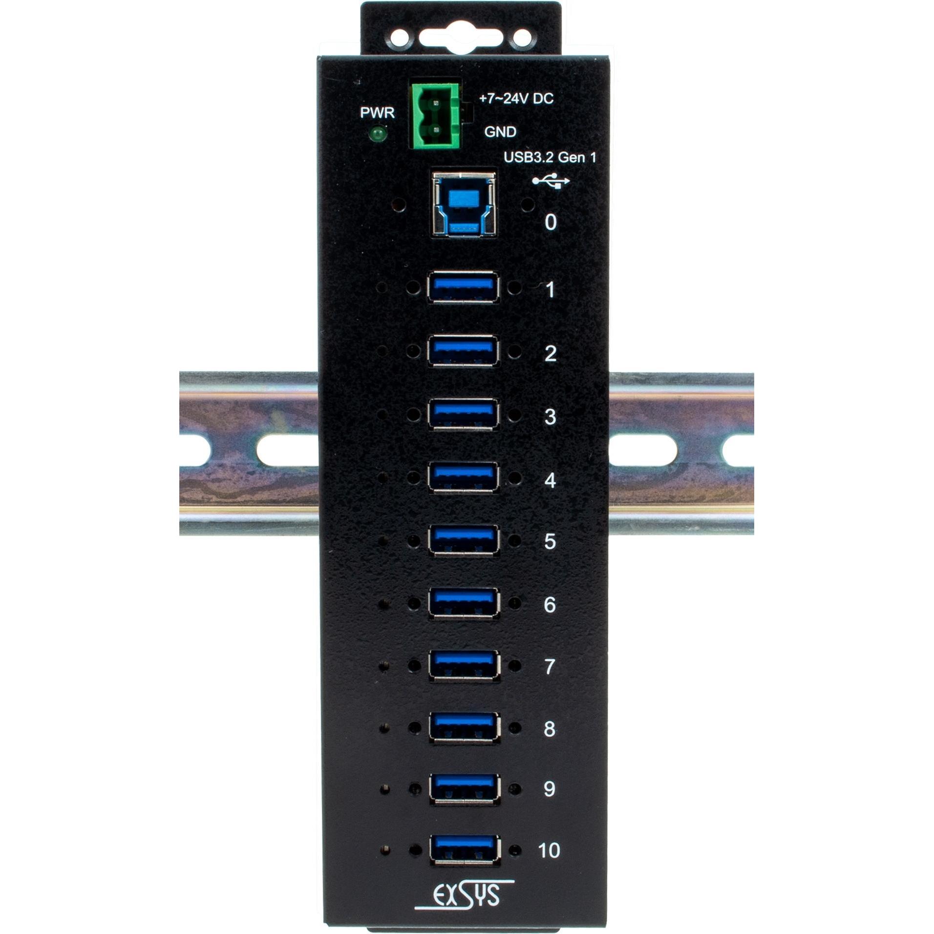 Exsys Managed Shareable USB 3.2 Gen 1 Hub 10-Port (USB-B, 10 Ports) (EX-1580SHMVS)