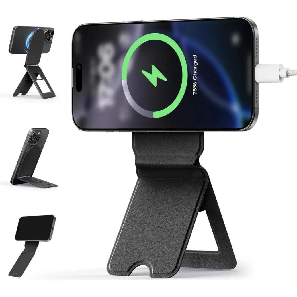 Screenguard Flat Magnetic Folding Stand iPhone Halterung faltbar, Supporto per smartphone, Nero