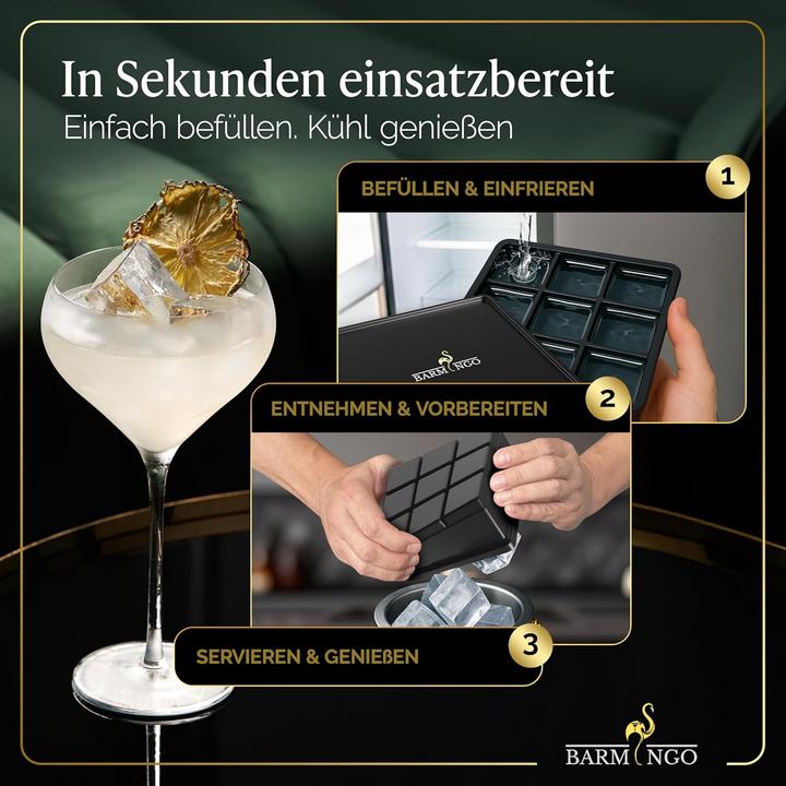 Immagine prodotto Barmingo Eiswürfelbehälter mit Deckel und Zange