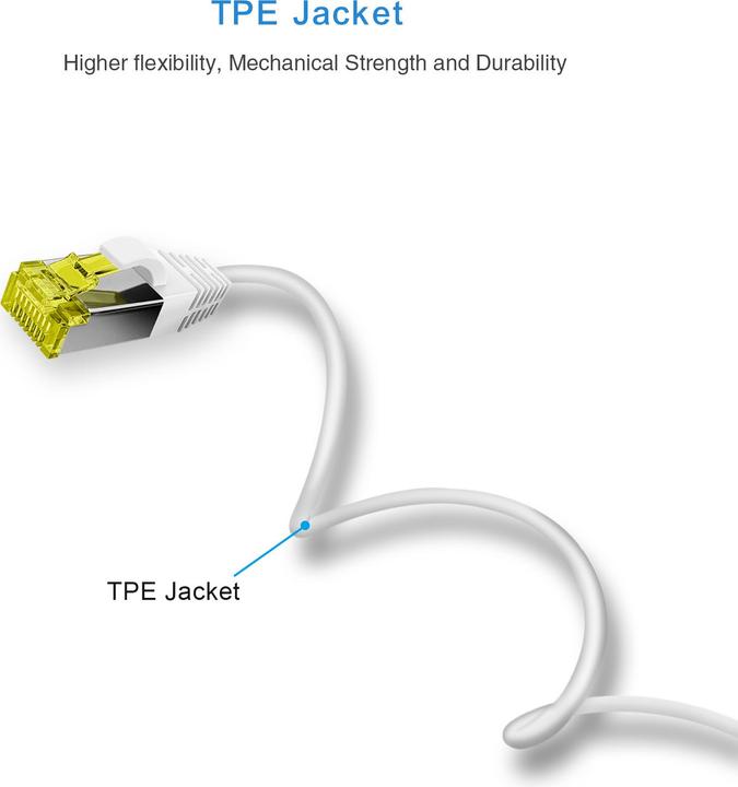 Produktbild Helos ultra flex Patchkabel S/FTP Cat 6a TPE gelb 0,5m (S/FTP, CAT6a, 0.50 m)