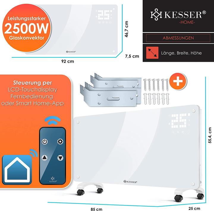 Actual product image Kesser Glass convector, 2500W