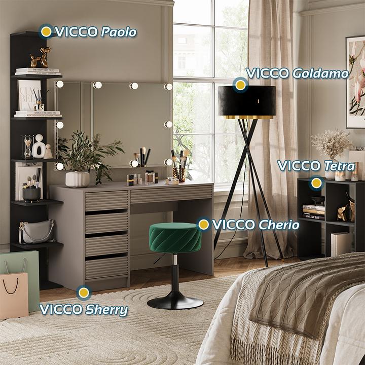 Actual product image Vicco Sherry with mirror & stool (120 x 55 x 75 cm)