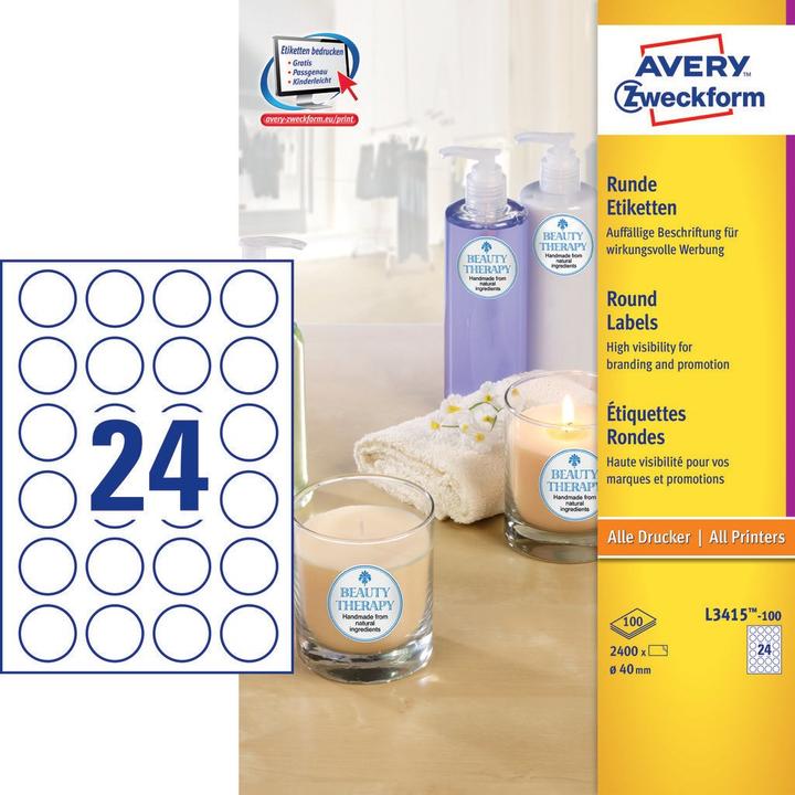 Actual product image Avery Round labels