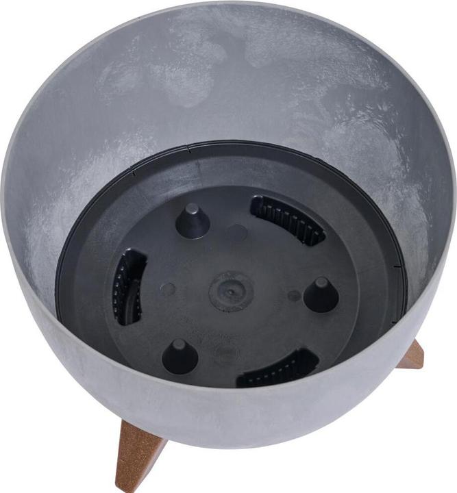 Image du produit Siena Garden Pflanzgefässe OSLO STONE grau Betonoptik, 29 x 33 cm Kunststoff/Holzfasern auf Füssen mit Einsatz (29 x 23 cm)