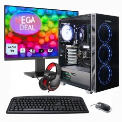 Produktbild Hyrican MegaDeal Gaming-PC Draco XD SET2478 7373 + MSI PRO MP2412DE + Maus, Tastatur & Headset (32 GB, 1000 GB, GeForce RTX 4060)