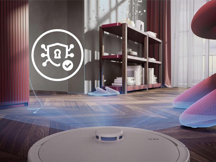 Actual product image AEG AR81UW3SW Saugroboter mit Wischfunktion, LiDAR und KI-Navigation, Präzise Hinderniserkennung, bi (Wiping pads (rotating))