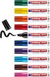 Image du produit Edding 500 (Noir, Bleu, Vert, Rouge, Jaune, Orange, Marron, Violet, Pink, Bleu clair, 2 mm, 10 x)