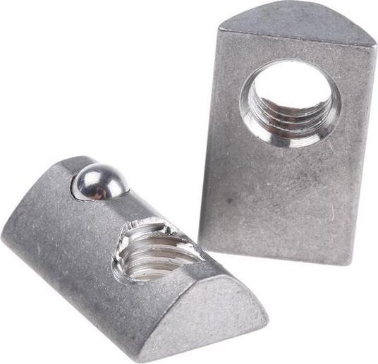 RS PRO Roll-in T-slot 8, M8, spring, stainless