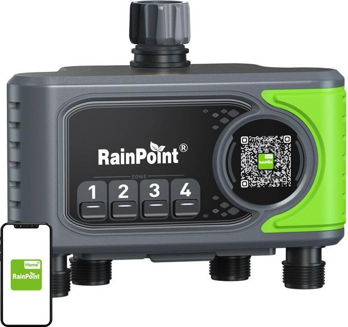 RainPoint WiFi 4-Zonen Bewässerungssteuerung mit Gateway (Bewässerungscomputer)