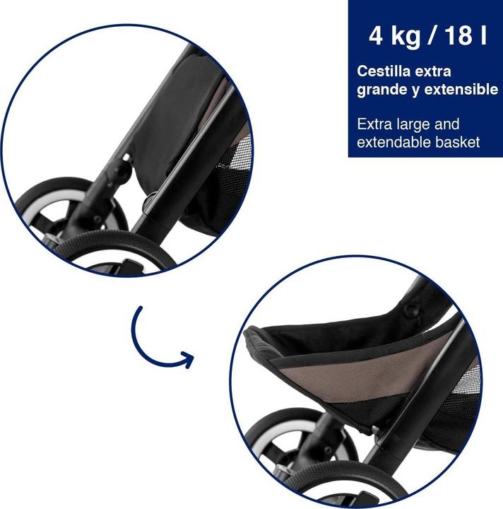 Produktbild Jané Newel Kinderwagen, ab Geburt bis 15 kg, Aluminium, kompakt faltbar, mit Tasche und Regenhaube