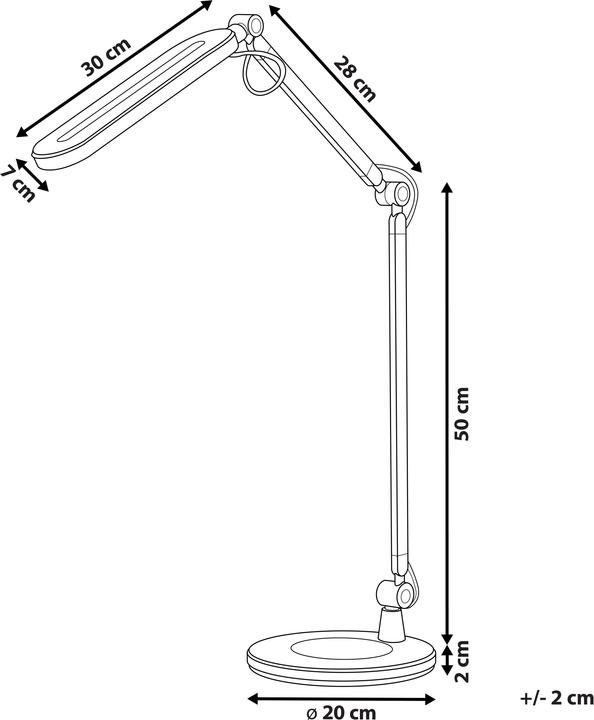 Produktbild Beliani Schreibtischlampe LED Metall schwarz 80 cm verstellbar GRUS (910 lm)