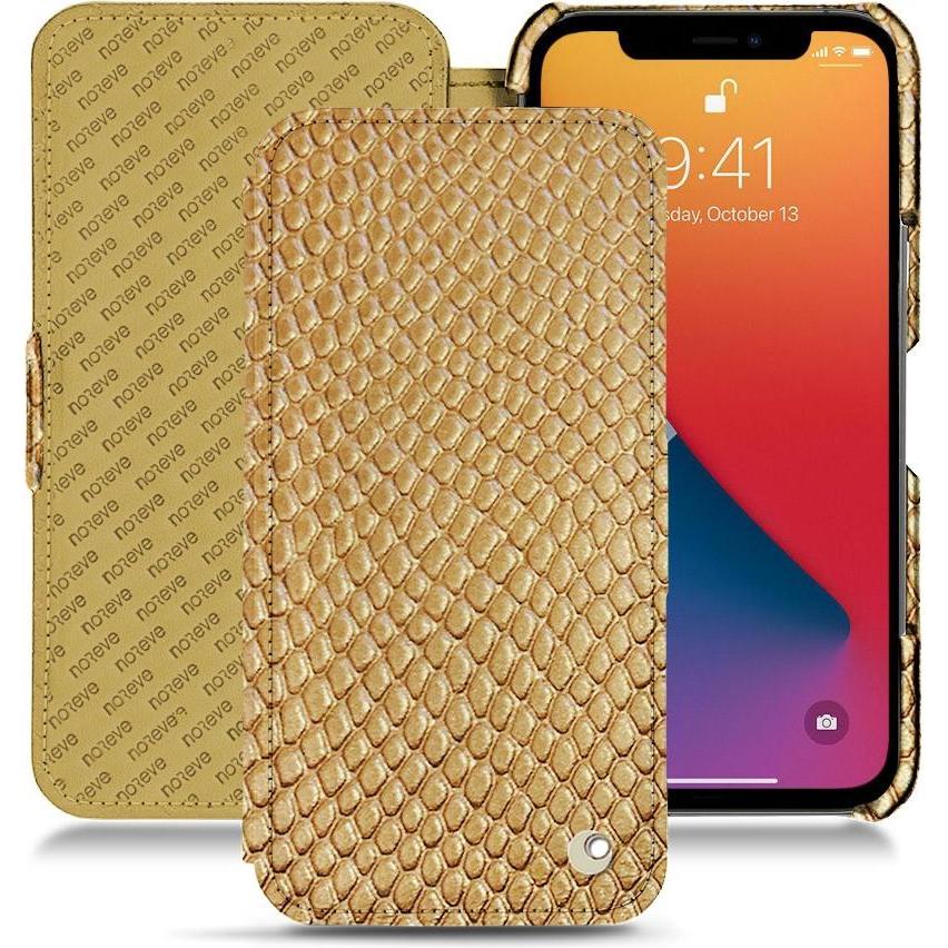 Noreve Lederschutzhülle horizontal (Apple iPhone 13 Pro Max), Smartphone Hülle, Beige