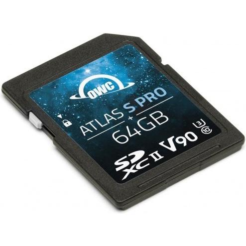 OWC Atlas S Pro V90 (64 GB, SD, U3, UHS-II), Speicherkarte, Schwarz