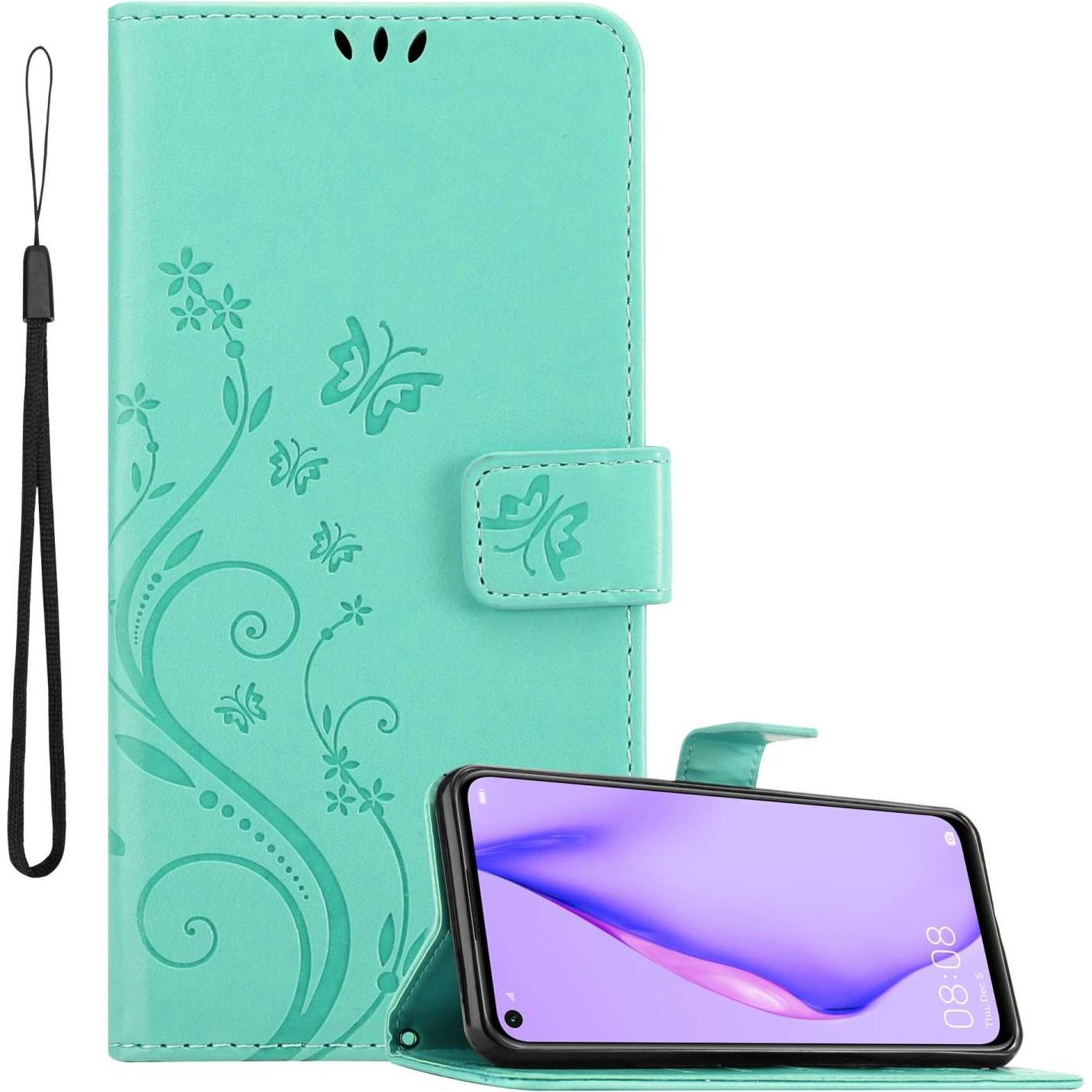 Cadorabo Hülle für Huawei P40 LITE 5G / NOVA 7 SE mit Blumen Muster (Huawei P40 Lite 5G, Huawei Nova 7 SE), Smartphone H...