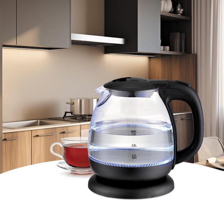 Produktbild Maestro Czajnik elektryczny szklany 1100W MR-055-BLACK (1 l)