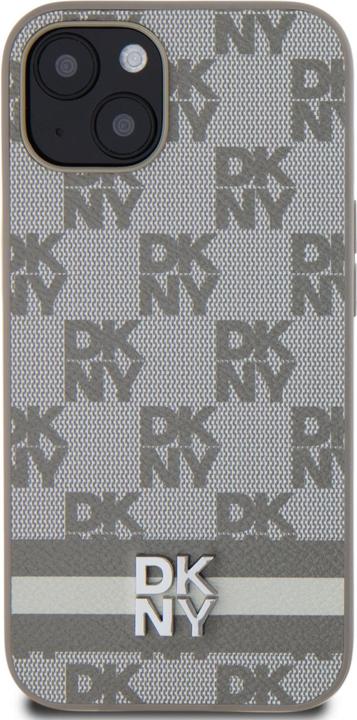 Image du produit DKNY PU Leather Checkered Pattern and Stripe Case pour iPhone 13 Beige (Apple iPhone 13)