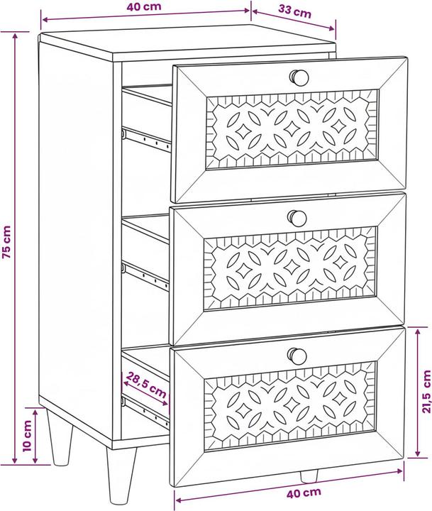 Produktbild vidaXL Sideboard (33 x 40 x 75 cm)