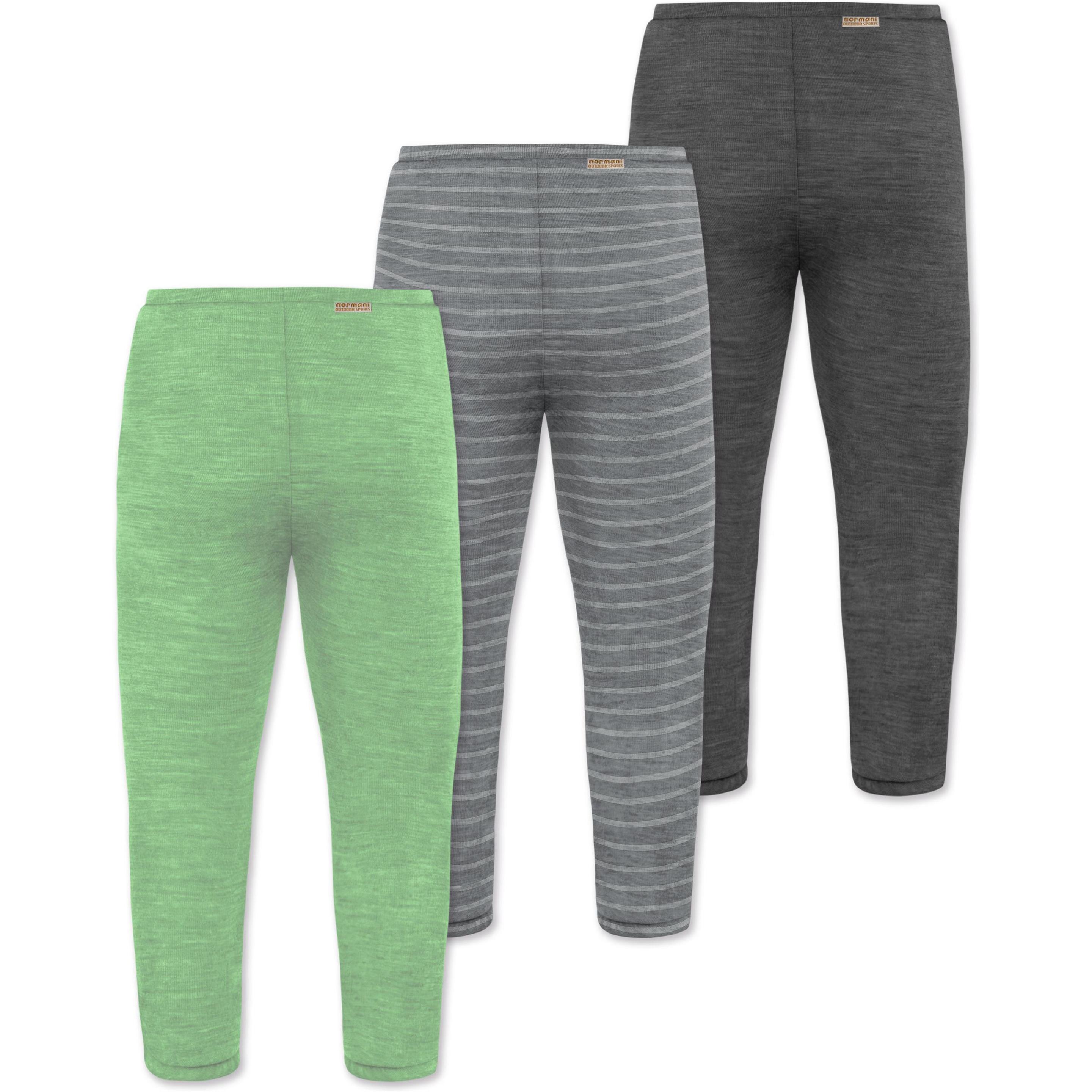 Thumbnail - Normani, Herren, Funktionsunterhose, 3er Pack Baby Merino Unterhose mit Füssen - 9543 (86), Grau, 86