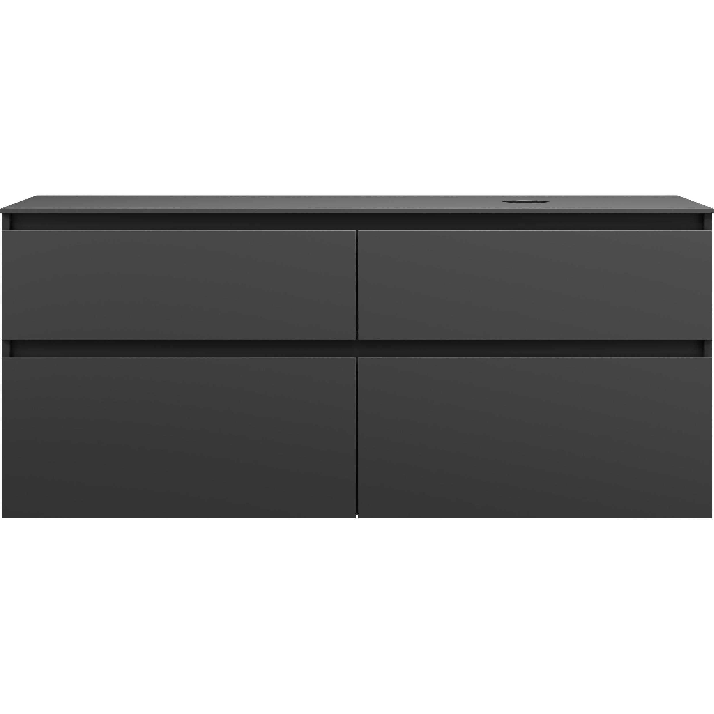 burgbad, Waschbeckenunterschrank, Lin20 Waschtischunterschrank inklusive Konsolenplatte,Beckenausschnitt rechts, 4 Auszü...