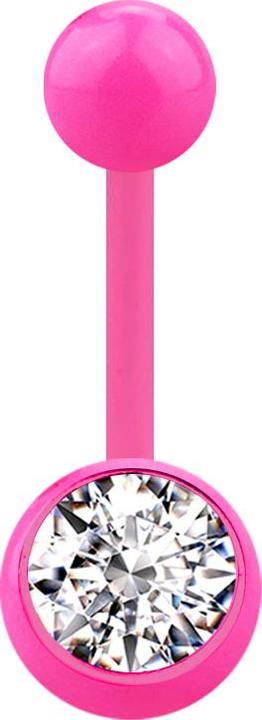 Immagine prodotto Star Piercing Rosa banana con sfera e cristallo argento (Materiale sintetico, senza ottone)
