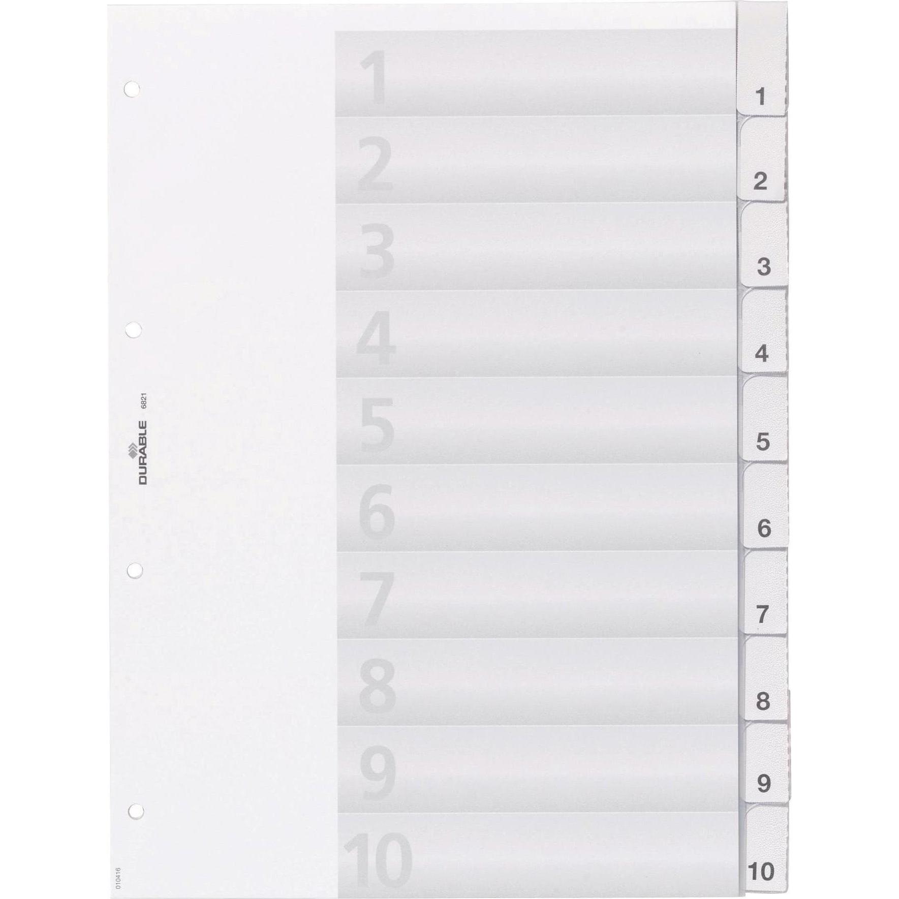 Durable, Ordner Zubehör, Register A4 Hoch 10-Tlg.