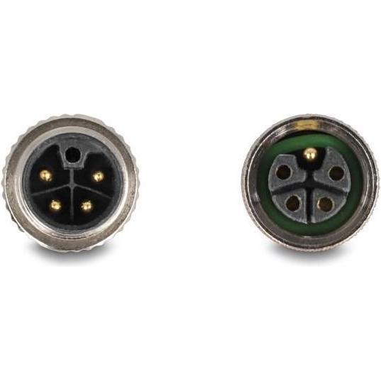 Thumbnail - Delock M12 Kabel L-kodiert 5 Pin Stecker gerade zu Buchse re, Elektronikkabel + Stecker, Grau