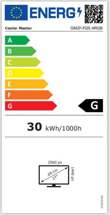 Energie-Label Cooler Master GM27-FQS ARGB (2560 x 1440 Pixel, 27")