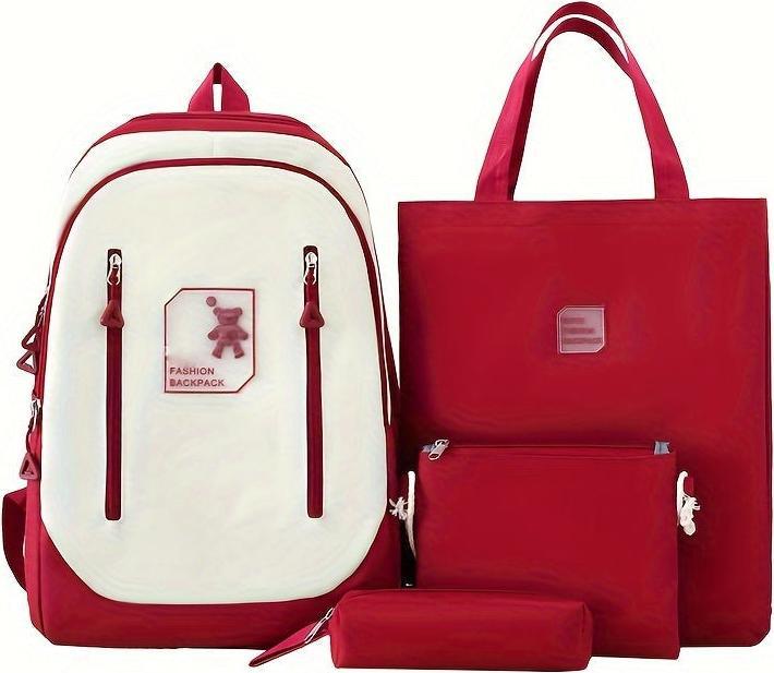 Actual product image Only-Bags.Store 4-piece bag set in contrasting colours, rucksack + shoulder bag + clutch + pencil case