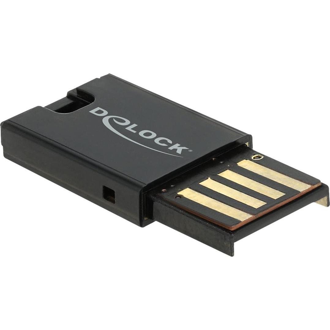 Delock Lettore di schede USB 2.0 per schede di memoria Micro SD (USB 2.0), Lettore di schede di memoria, Nero