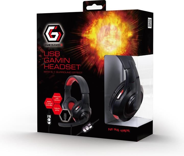 Actual product image Gembird GHS-U-5.1-01 Headphone & Headset Headband Black (Cable)