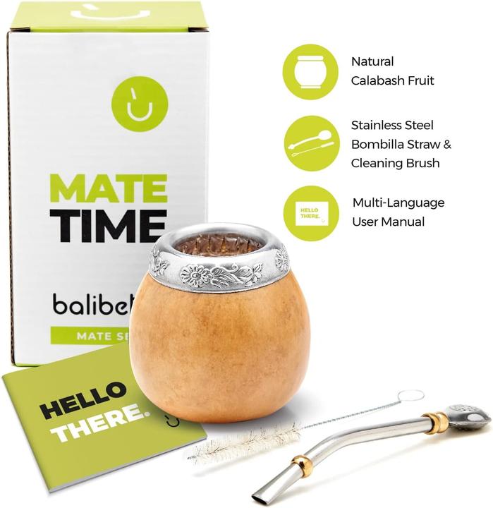 Produktbild Balibetov Set aus natürlicher Kürbistasse für Mate Tee (200 ml, 1 x)