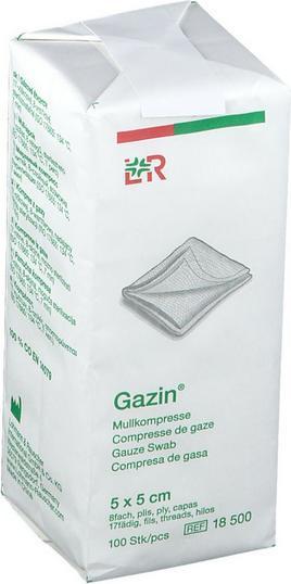 Actual product image Gazin Mullkompressen 5x5cm 12-fach unsteril
