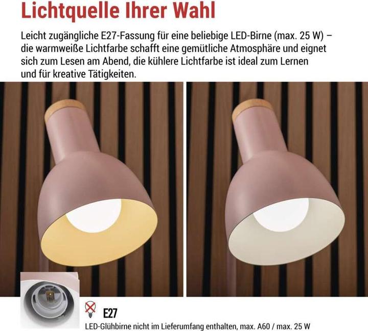 Produktbild Emos Schreibtischlampe POPPY, rosa (E27)
