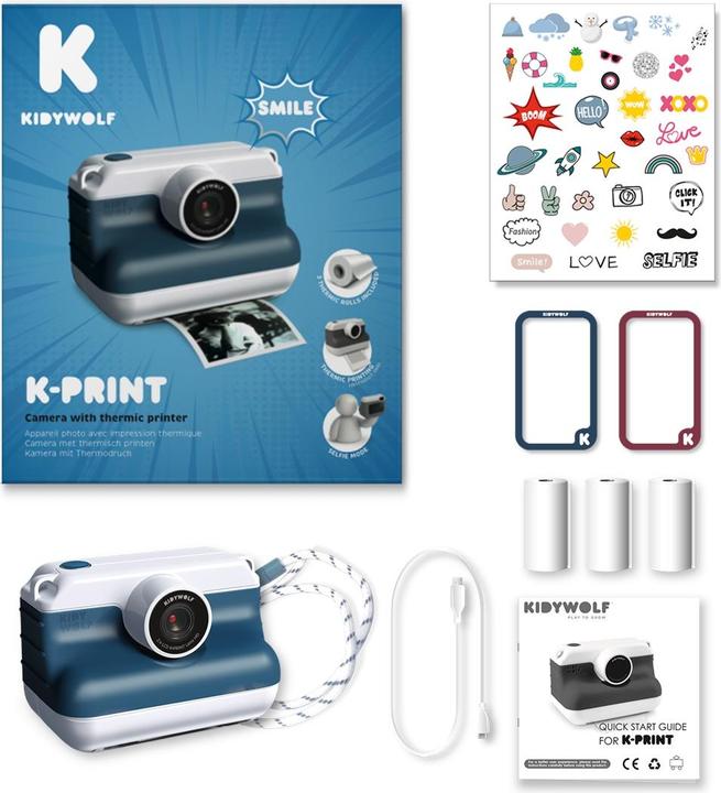Actual product image Kidywolf Sofortbildkamera m. Selfiefunktion, blau
