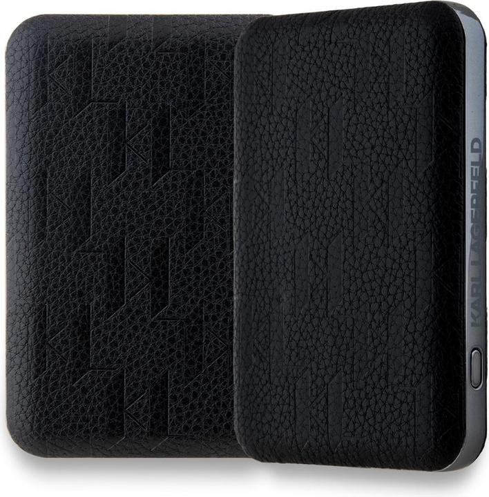 Actual product image Karl Lagerfeld Powerbank indukcyjny KLPB5FPGKSKCHK 15W 5000mAh czarny/black Karl&Choupette Head Pin (5000 mAh, 15 W)