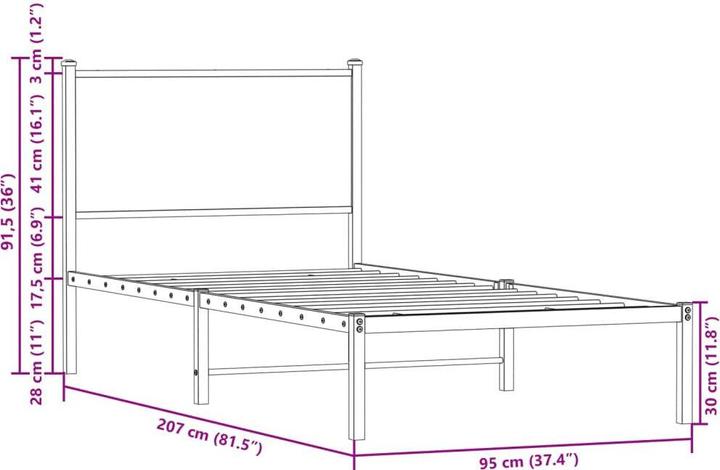 Image du produit vidaXL Bettgestell (90 x 200 cm)