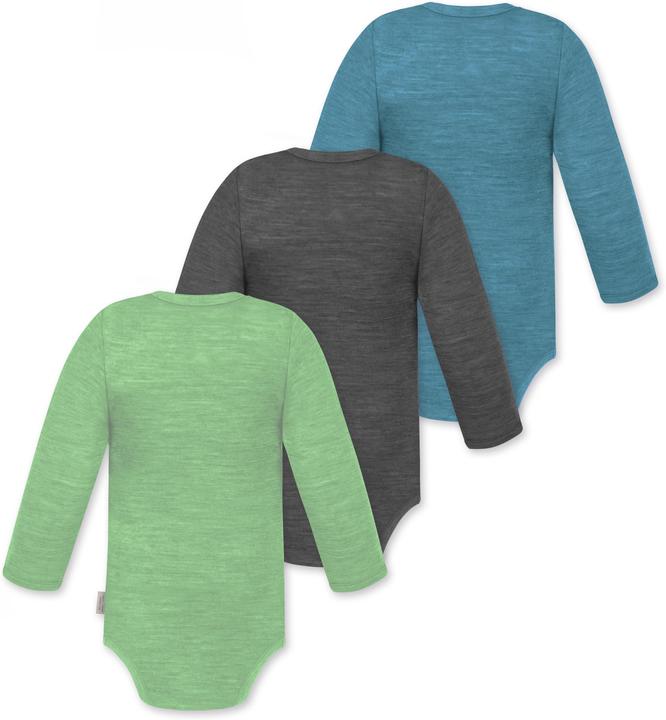 Produktbild Normani 3er Pack Baby Merino Langarmbody „Tuai" - 9403 (92)