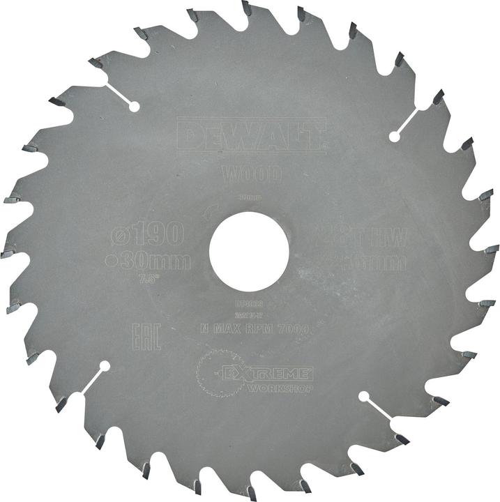 Productafbeelding DeWalt Cirkelzaagblad Handcirkelzaag 190/30 mm 28WZ DT4033-QZ