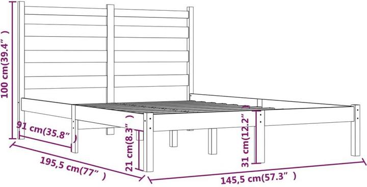 Image du produit vidaXL Bettrahmen (140 x 190 cm)