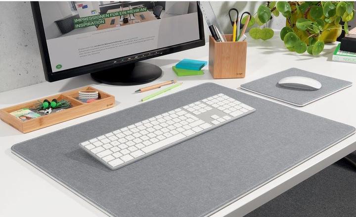 Actual product image Sigel Desk Pad Eyestyle, light grey-black, white middle layer and stitching, recycled PET, recycled PP, 60