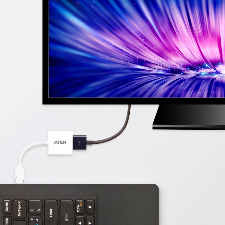 Actual product image Aten VC981 VC985 DisplayPort to HDMI Adapter (HDMI, 18 cm)