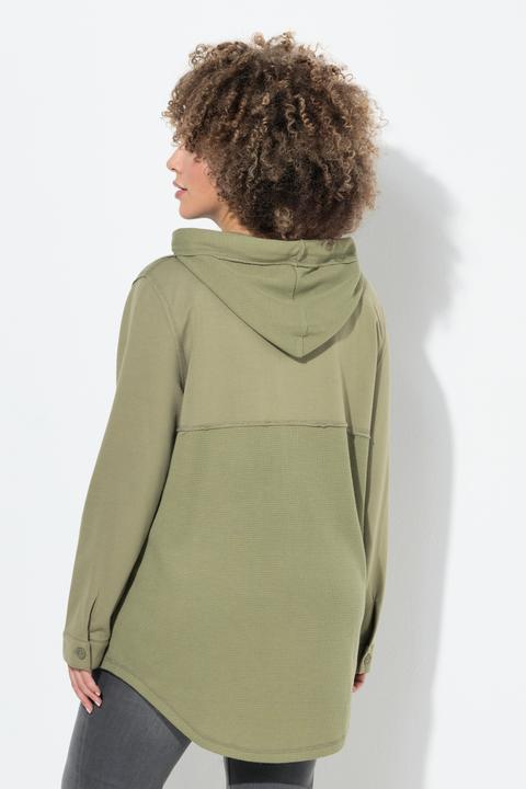 Produktbild Ulla Popken Sweatjacke, Waffelpiqué, Kapuze, Langarm (50, 52)